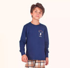 Pijama Manga Longa com Estampa Masculina Magiamix - Azul Marinho