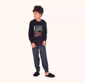 Pijama Manga Longa com Estampa Masculina Magiamix - Preto