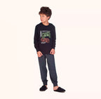 Pijama Manga Longa com Estampa Masculina Magiamix - Preto