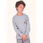 Pijama Manga Longa Com Estampa Menino MagiaMix- Cinza
