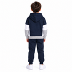Conjunto Moletom Blusão com Capuz e Calça Infantil Menino TMX Kids&Teens - Preto, Cinza Mescla e Off-White