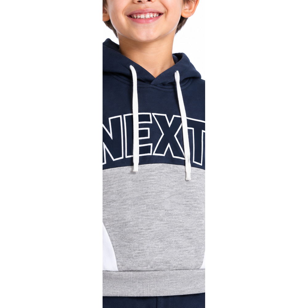 Conjunto Moletom Blusão com Capuz e Calça Infantil Menino TMX Kids&Teens - Preto, Cinza Mescla e Off-White