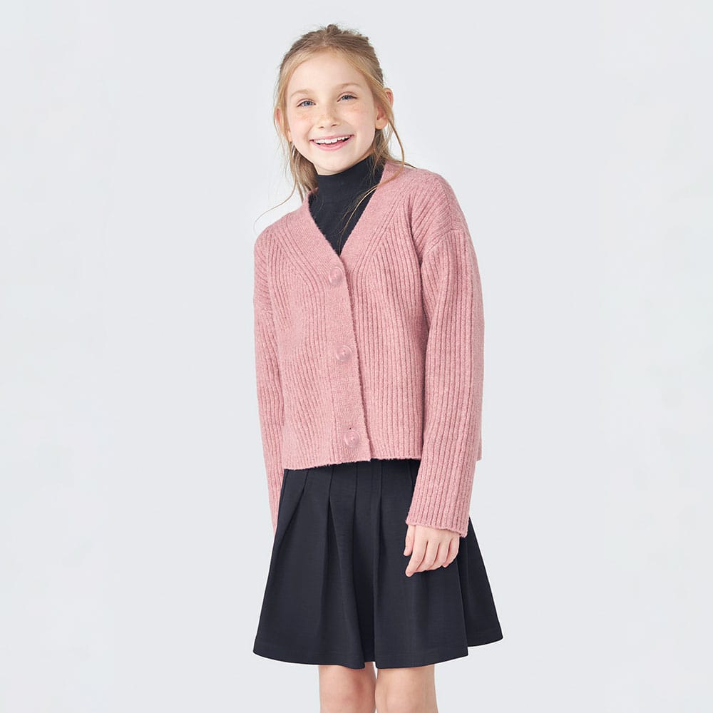 Casaco em Tricot Básico Rosa Hering Infantil - Feminino
