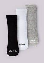 Kit de 3 Meias Cano Médio Básica Trifil Unissex - Preto/Branco/Cinza