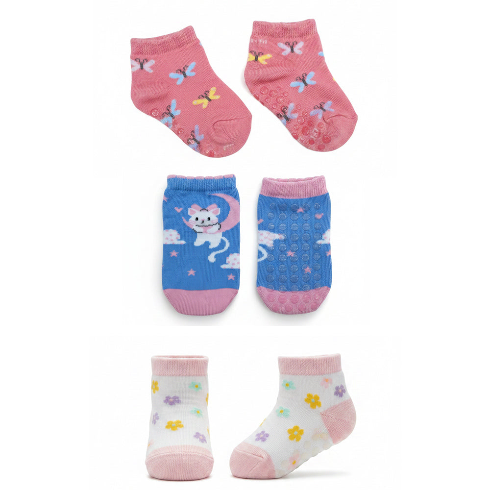 Kit 3 Pares De Meias Cano Longo Antiderrapante Trifil Baby Feminino