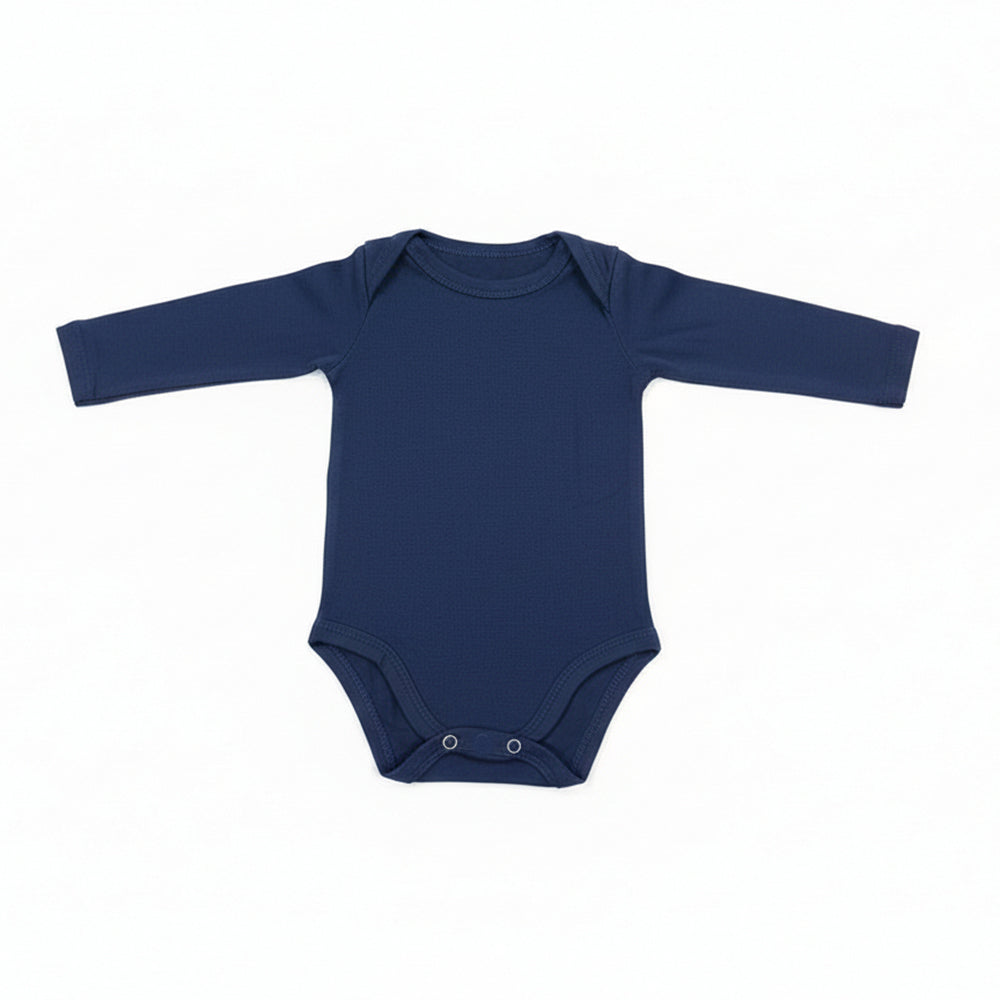 Body Manga Longa Liso Taita 100% Algodão Unissex - Azul Marinho