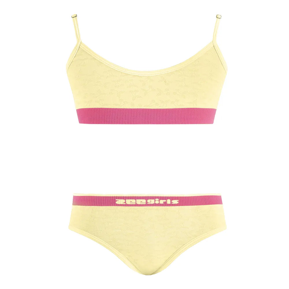 Conjunto Top e Calcinha Tanga Infantil Sem Costura Zee Rucci - Amarelo