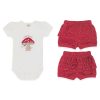 Conjunto Body Manga Curta Bordado e Shorts Babadinho Suedine Feminino – Cogumelos