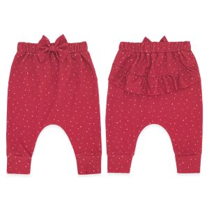 Calça com Laço e Babado Suedine Feminina –  Cogumelos
