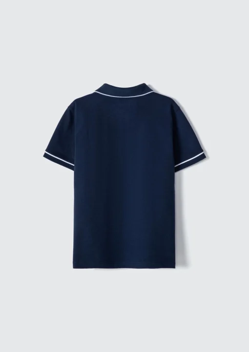 Camiseta Polo Básica Azul Marinho Hering - Masculino - Imagem 3