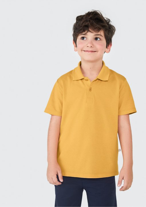 Camisa Polo Básica Mostarda Hering - Masculino - Imagem 2