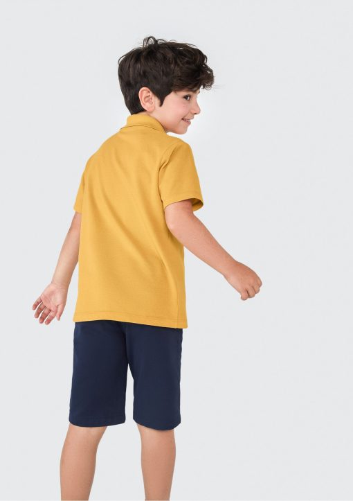 Camisa Polo Básica Mostarda Hering - Masculino - Imagem 3