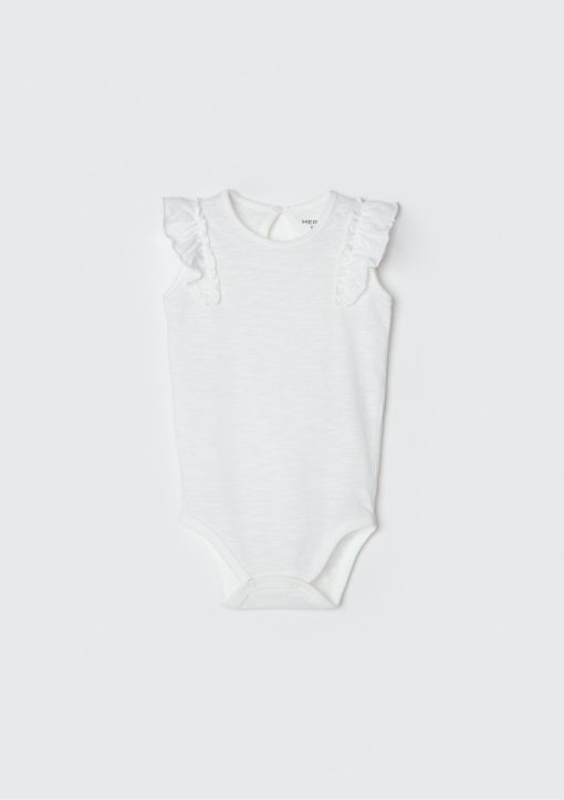 Body Regata Babado Off White Hering - Feminino
