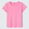 Blusa Manga Curta em Ribana com Frufru Bolinhas Hering - Feminino