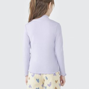 Alternative view of Camiseta Manga Longa Gola Alta Ribana Lilás Hering - Feminina