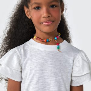 Alternative view of Blusa Branca Manga Curta com Babado Hering - Feminino