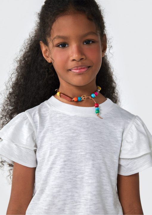 Blusa Branca Manga Curta com Babado Hering - Feminino - Imagem 2