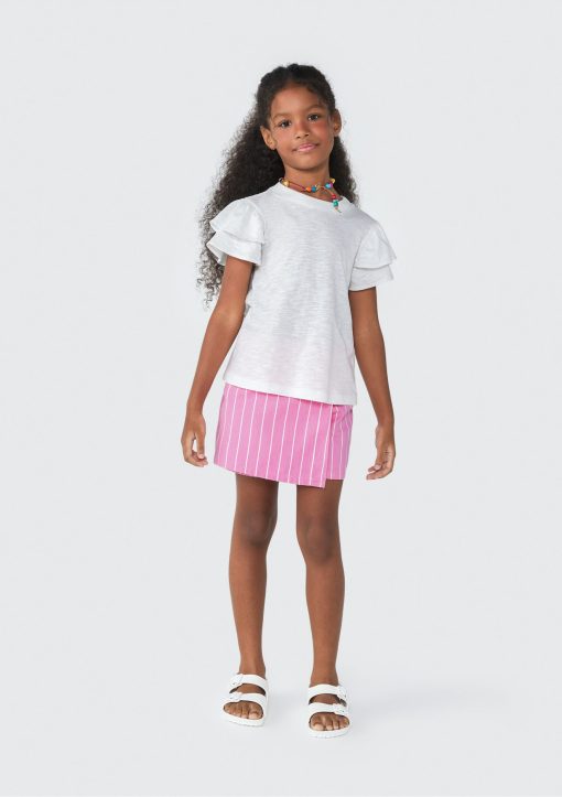 Blusa Branca Manga Curta com Babado Hering - Feminino - Imagem 3