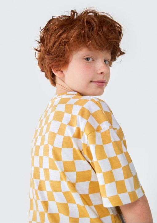 Camiseta Manga Curta Amarelo Quadriculada Hering - Masculina - Imagem 2