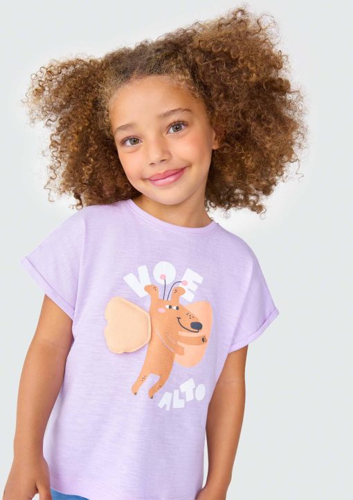 Camiseta Manga Curta Lilás Voe Alto Hering - Feminina - Imagem 3