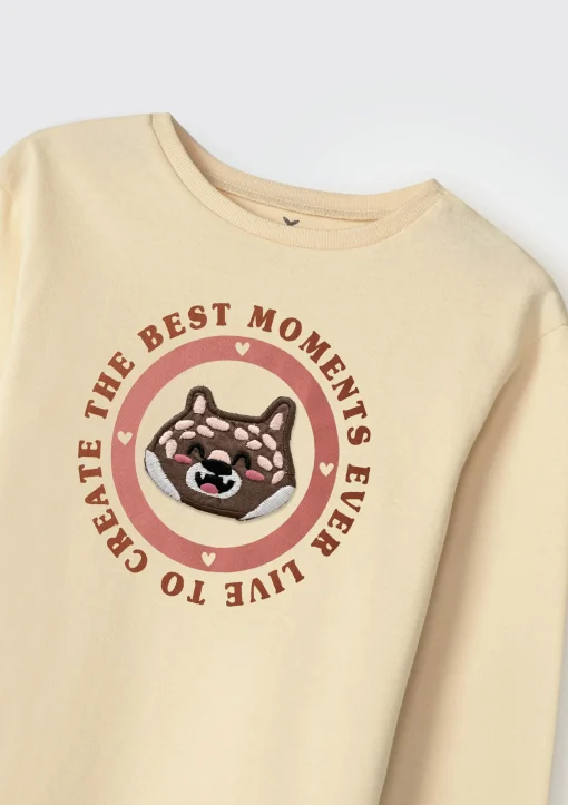 Camiseta Manga Longa com Bordado Interativo Amarela Hering - Feminino - Imagem 2
