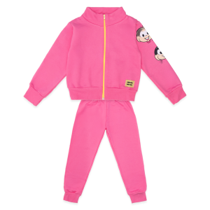 Conjunto Moletom Jaqueta sem Capuz Mônica e Magali Rosa e Mescla - Feminino Bygus