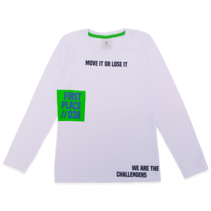 Camiseta Manga Longa Move Branca - Masculina Bygus