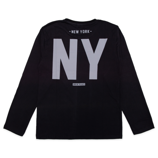 Camiseta Manga Longa New York Preta - Masculina Bygus - Imagem 2