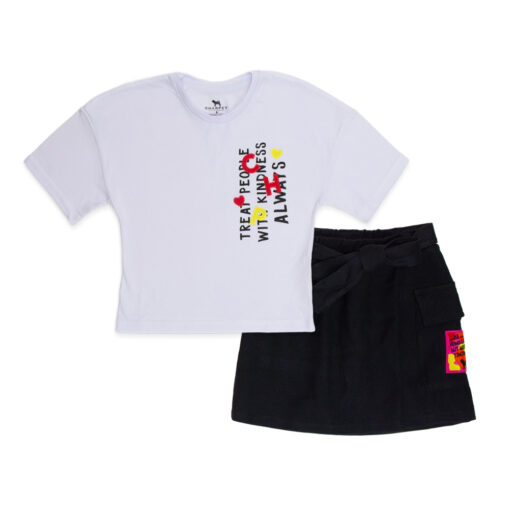 Conjunto Blusa Malha e Saia Preto Charpey - Feminino