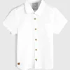 Camisa Manga Curta Branca com Botões Hering - Masculina