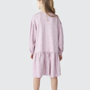 Alternative view of Vestido Manga Longa Lilás Estampado Hering - Feminino
