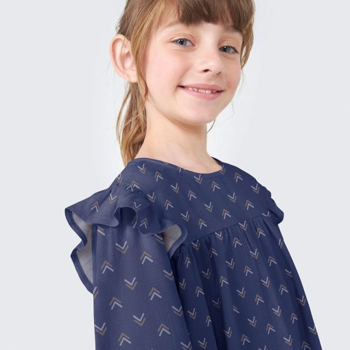 Vestido Meia Manga com Babados Estampados Hering - Feminino - Imagem 5