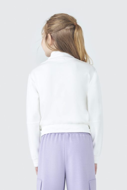 Blusão Gola Alta com Zíper Enjoy Life Off White Hering - Feminina - Imagem 3