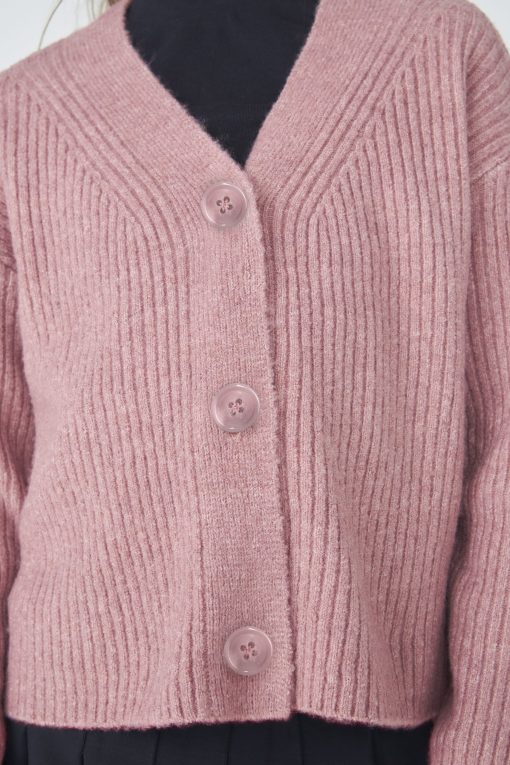 Casaco em Tricot Básico Rosa Hering - Feminino - Imagem 4