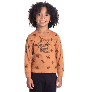 Camiseta Manga Longa Lets Play Fun Cacau Randa Mundu - Masculina