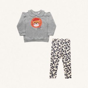 Alternative view of Conjunto Blusa Moletom Gola e Legging Leão Fakini - Feminino