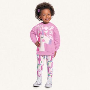 Conjunto Blusa Moletom e Legging Viva a Magia Fakini - Feminino