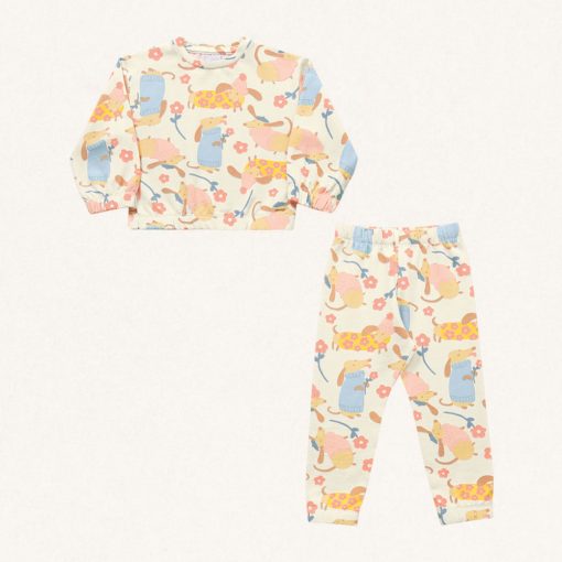 Conjunto Blusa e Calça Moletom Estampado Cachorrinho Fakini - Feminino - Imagem 3