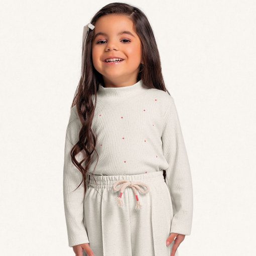 Blusinha Manga Longa Gola Fakini - Feminina