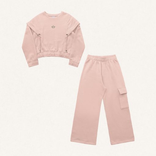 Conjunto Moletom Malha Trançada Blusa e Calça Fakini - Feminino - Imagem 2