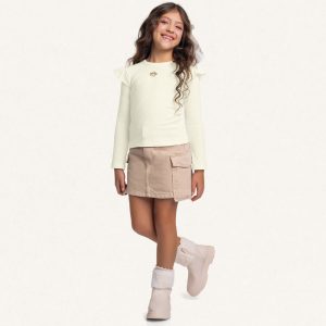 Alternative view of Blusinha Manga Longa Babado com Pingente Fakini - Feminina