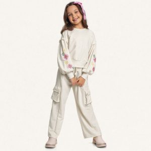 Alternative view of Calça Wide Leg Malha Cargo Fakini - Feminina