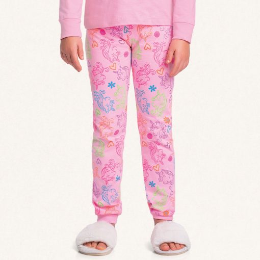 Conjunto Pijama Manga Longa Unicórnio Fakini - Feminino - Imagem 4