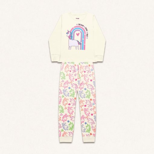 Conjunto Pijama Manga Longa Unicórnio Fakini - Feminino - Imagem 2