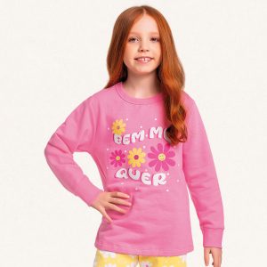 Alternative view of Conjunto Pijama Peluciado Blusão e Calça Moletom Bem Me Quer Rosa Fakini - Feminino