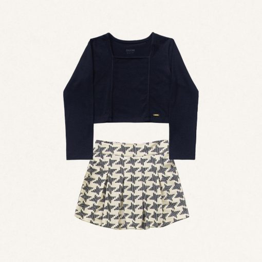 Conjunto Blusa Manga Longa e Shorts Saia Fakini - Feminino - Imagem 3