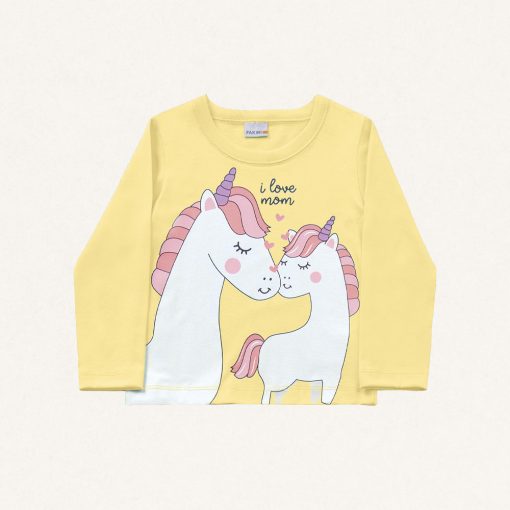Camiseta Manga Longa Estampada Unicórnio Fakini - Feminina - Imagem 2