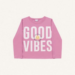Alternative view of Blusinha Manga Longa Good Vibes Rosa Fakini – Feminina