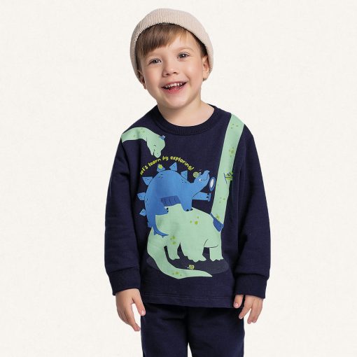 Conjunto Moletom Estampado Dinossauro Fakini - Masculino - Imagem 4