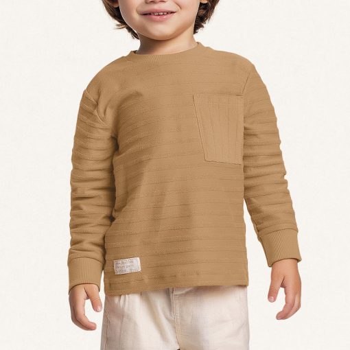 Camiseta Manga Longa Malha com Bolsinho Argila Fakini - Masculina - Imagem 3